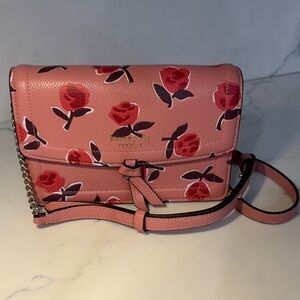 Kate Spade Rose Pattern Pink Crossbody Bag